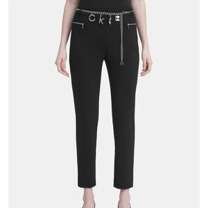 NTW Calvin Klein Straight Leg Pants with chain belt